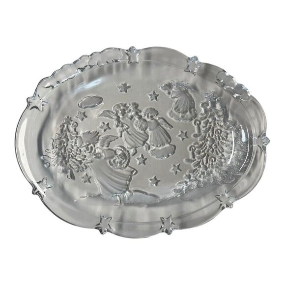 Mikasa Holiday Lights Sweet Dish 9" Crystal Glass Serving Plate~Christmas L2 08 - Picture 7 of 10